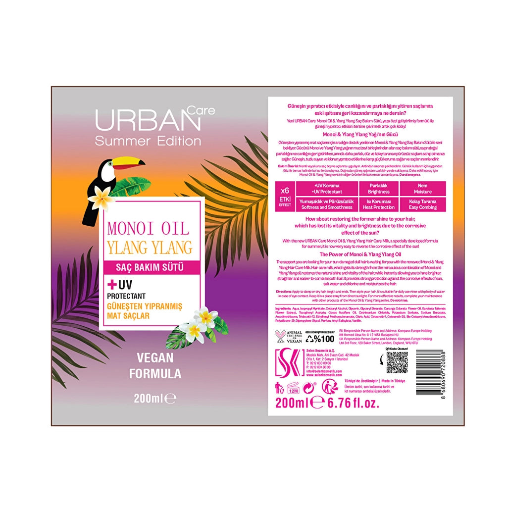 Urban Care Monoi Ylang Ylang Hair Care Milk Special for Sun-Damaged Dull Hair 200 ml
