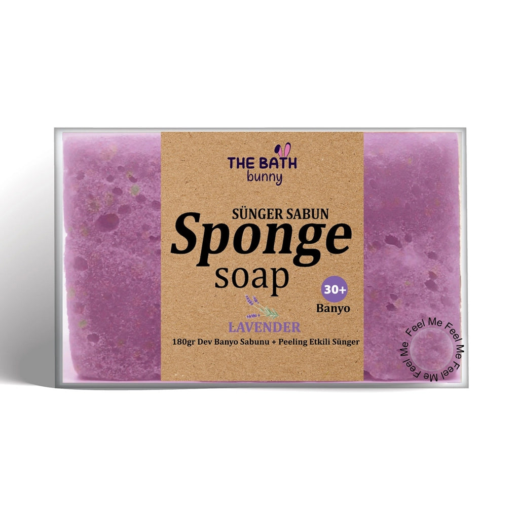 The Bath Bunny Lavender Scented Exfoliating Sponge Soap 180 gr