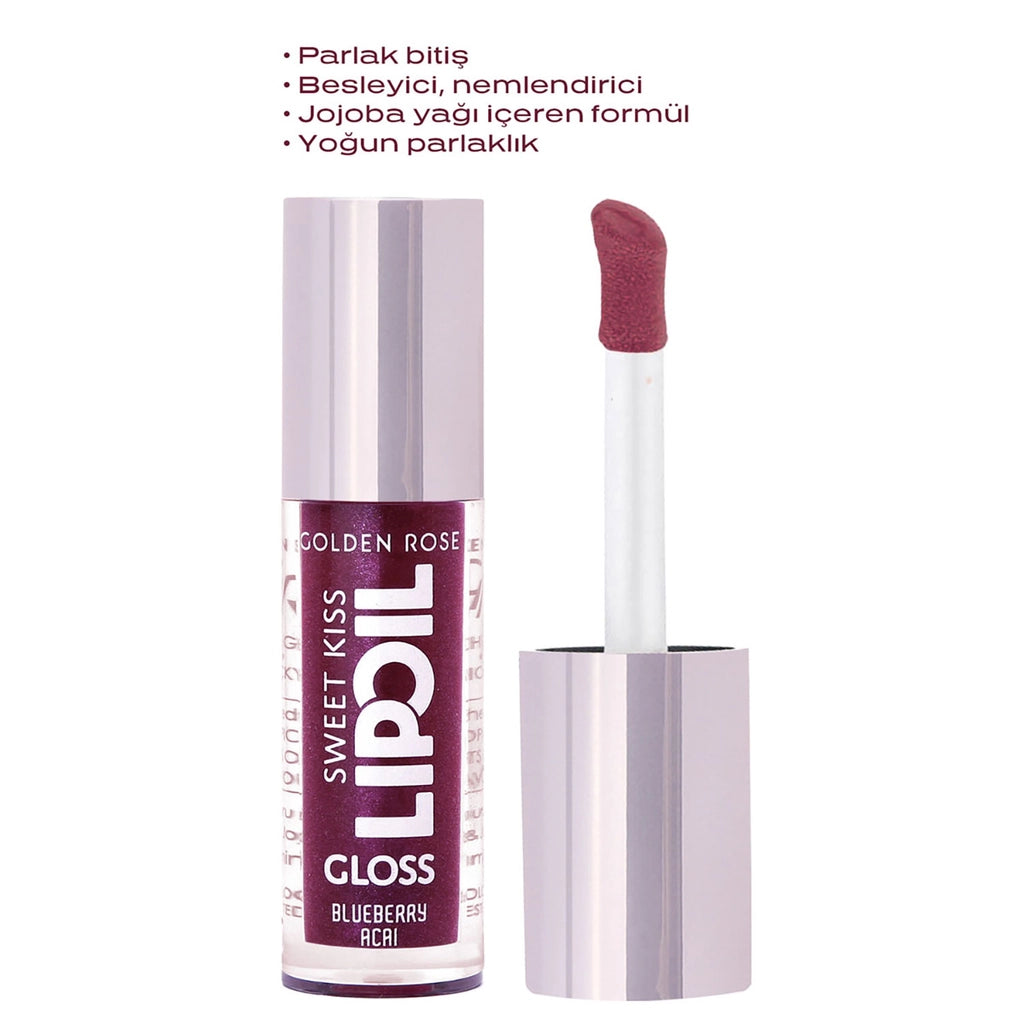 Golden Rose Sweet Kiss Lip Oil Gloss Lip Gloss No: 07 Blueberry Acai
