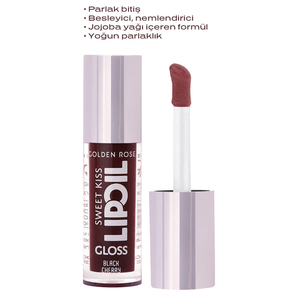 Golden Rose Sweet Kiss Lip Oil Gloss Lip Gloss No: 08 Black Cherry