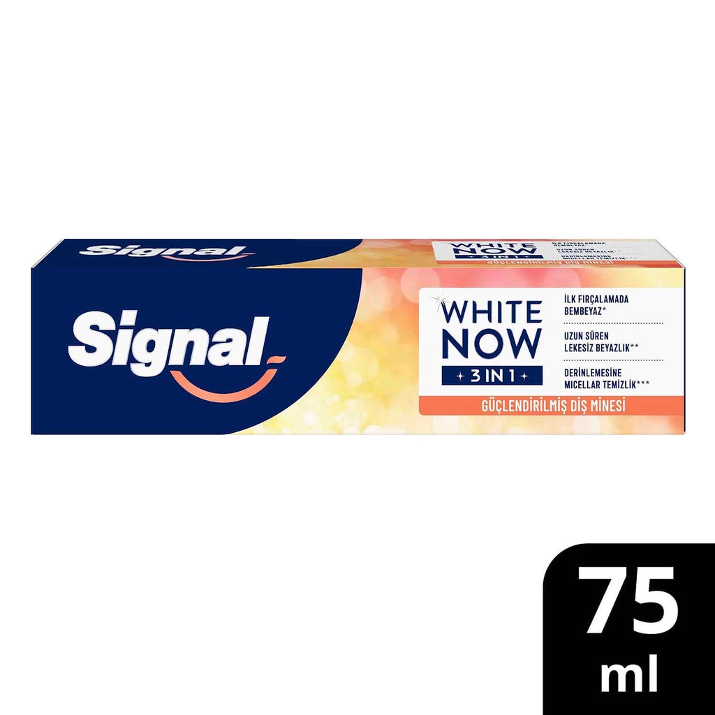Signal White Now 3 in 1 Strengthened Tooth Enamel Shine with Care Toothpaste 75 ml