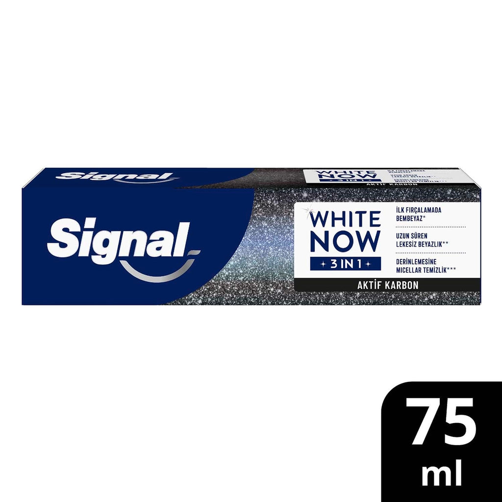 Signal White Now 3 in 1 Activated Carbon White Boost Toothpaste 75 ml