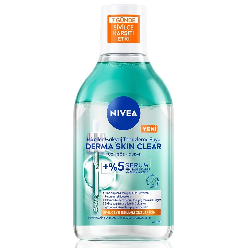 Nivea Derma Skin Clear Serum Effective Dual Phase Micellar Makeup Cleansing Water 400 ml