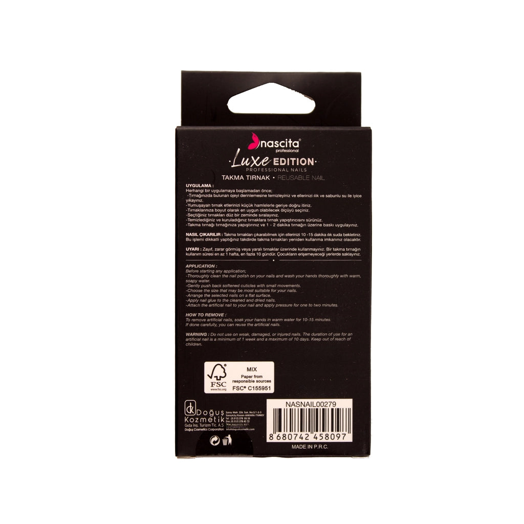 Nascita Luxe Edition Almond Orange Fake Nails S279 Pack of 24