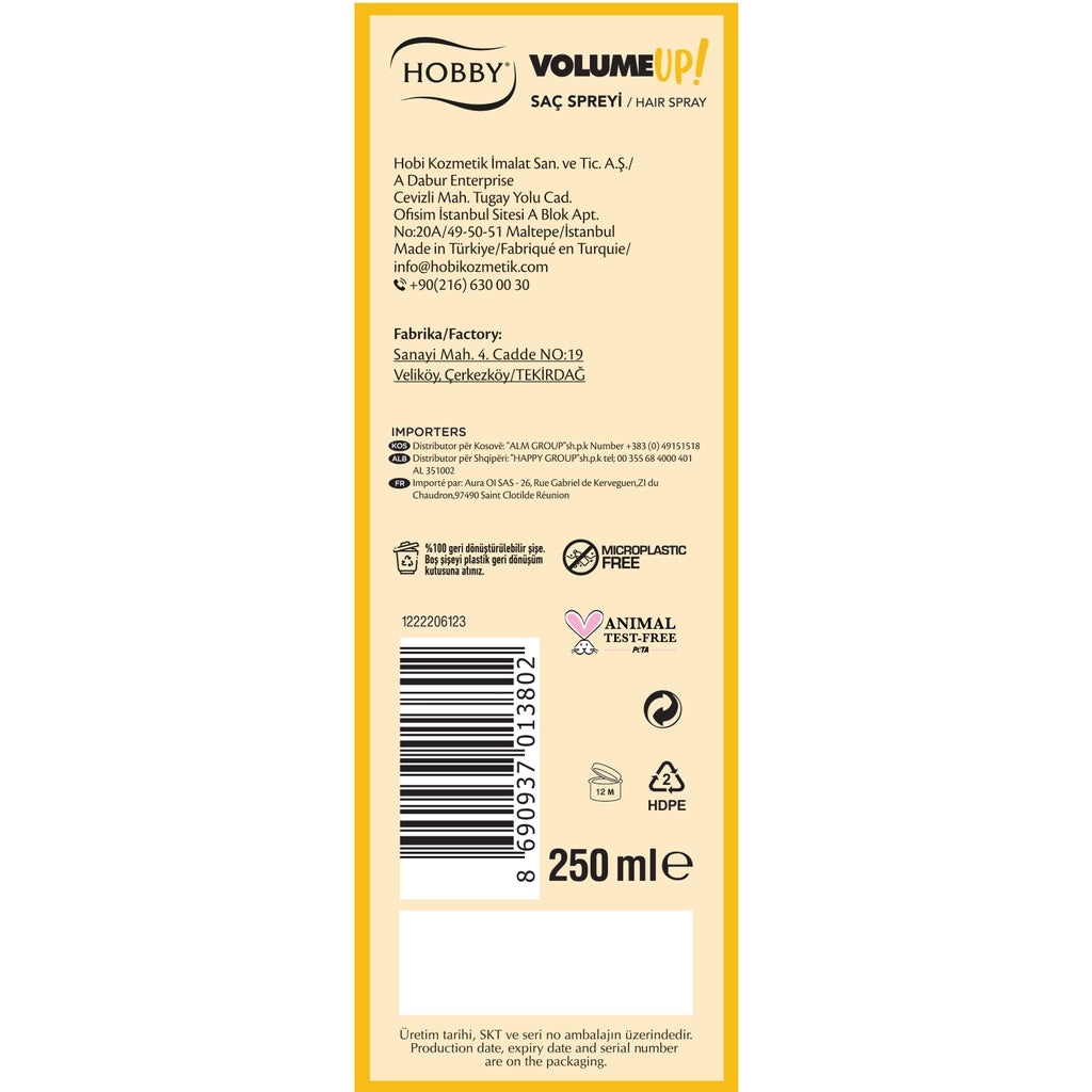 Hobby Volume Up Hair Spray 250 ml