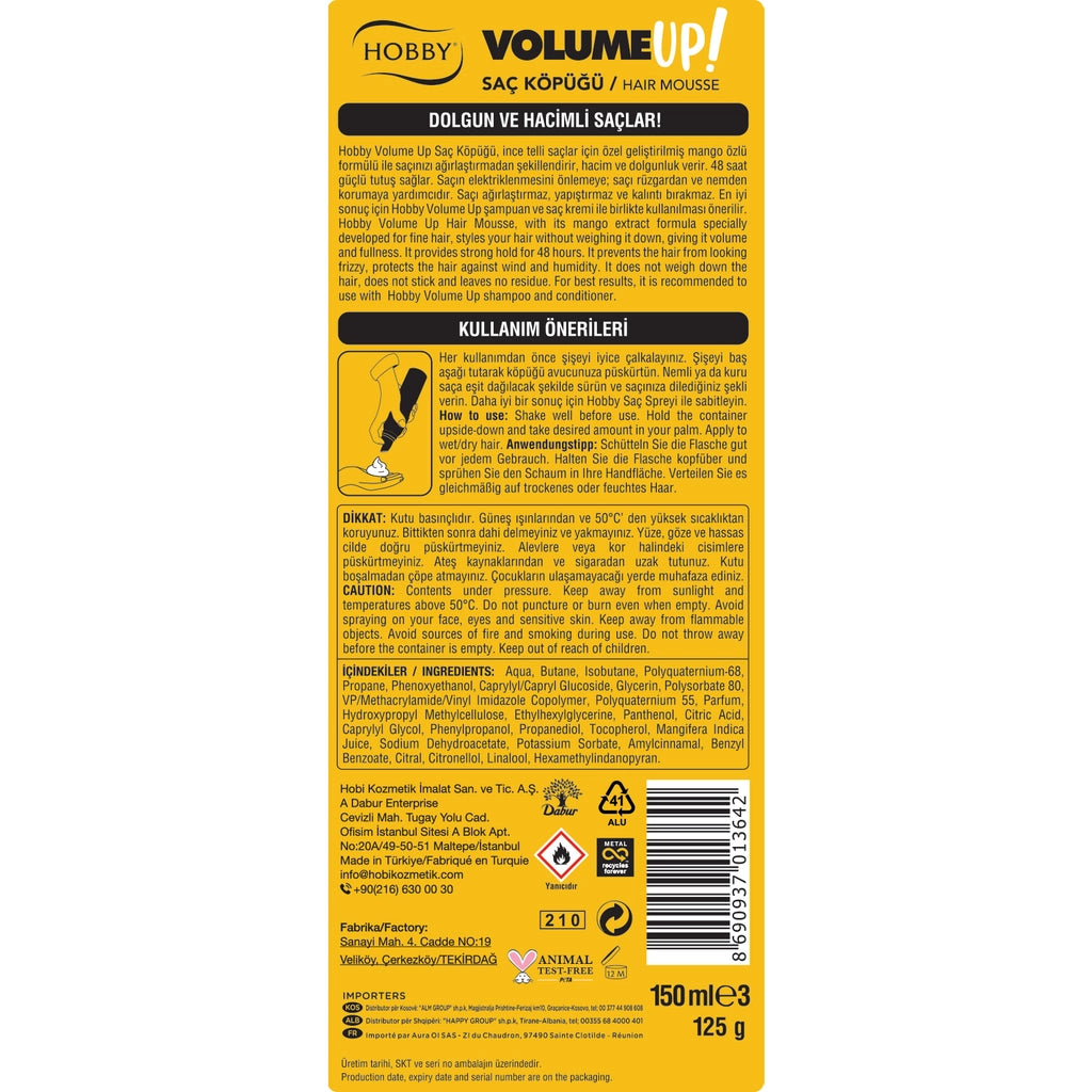 Hobby Volume Up Hair Mousse 150 ml