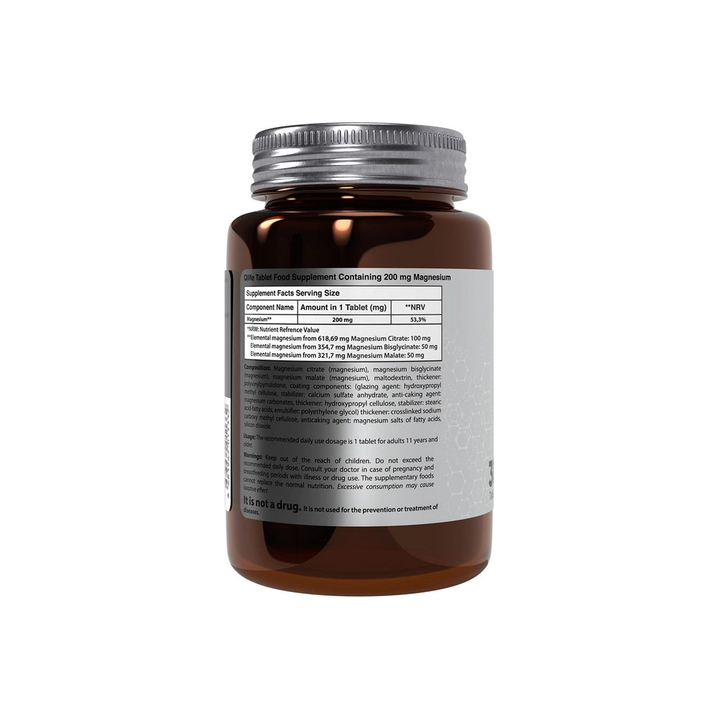 Qlife Magnesium Trible Function Food Supplement 30 Tablets 200mg