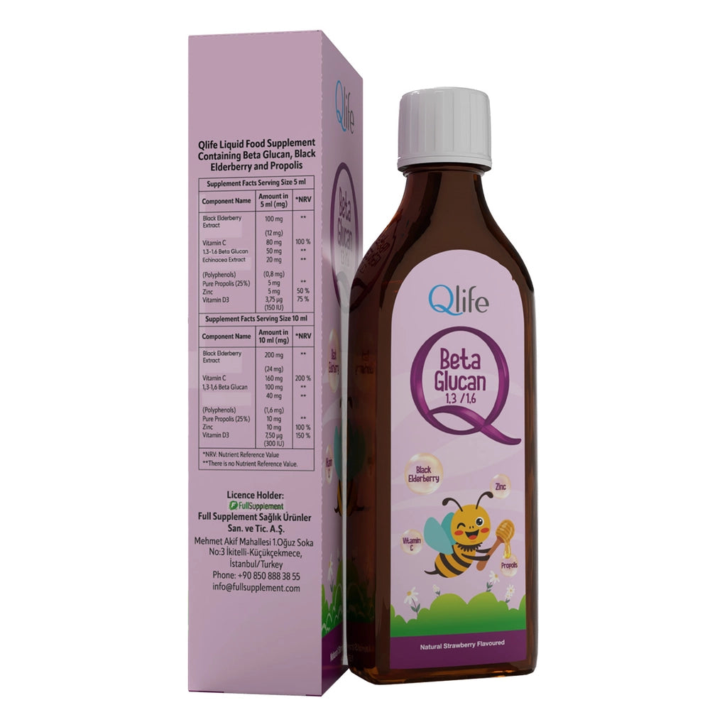 Qlife Sambucus & Beta Glucan Syrup Food Supplement 150 ml