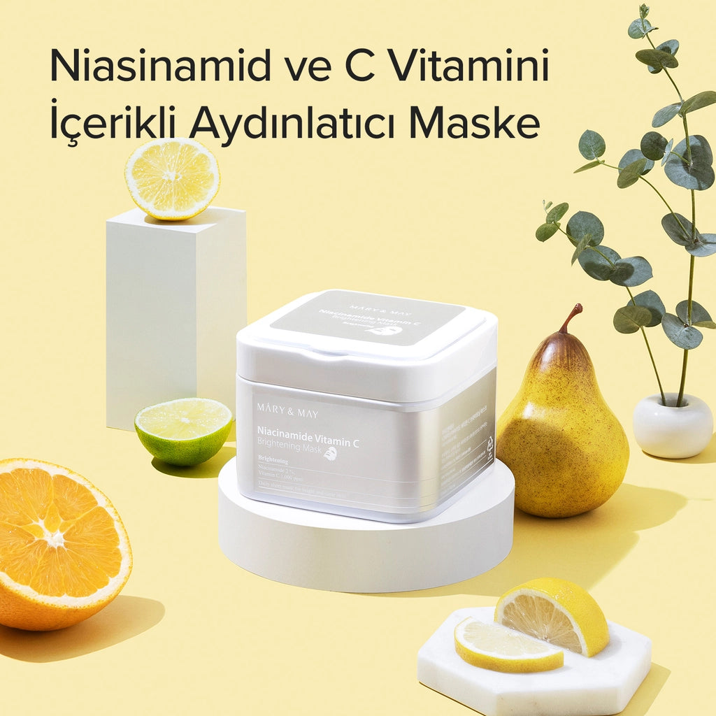 Mary & May Brightening Paper Face Mask with Niacinamide and Vitamin C 30 Pieces
