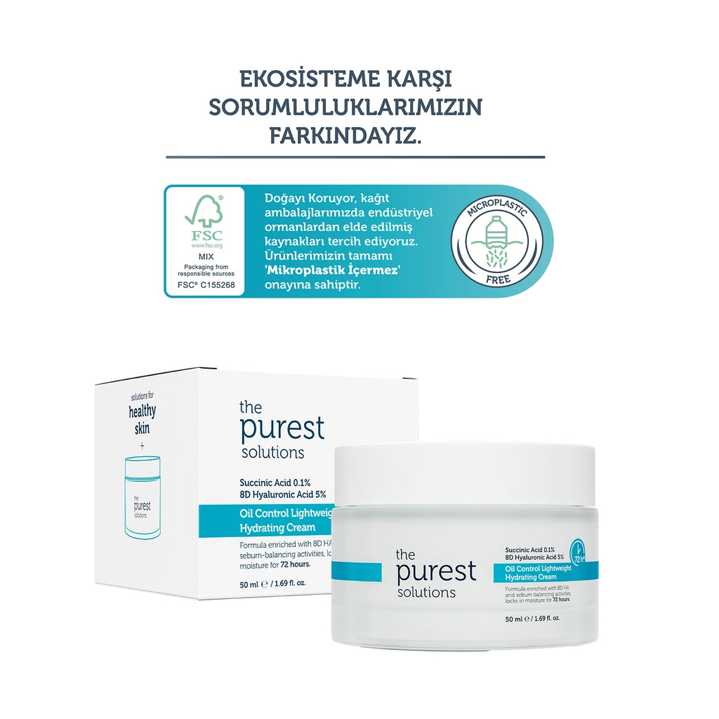 The Purest Solutions 72 Hour Effective Sebum Balancing Water Based Daily Moisturizing Cream 50 ml