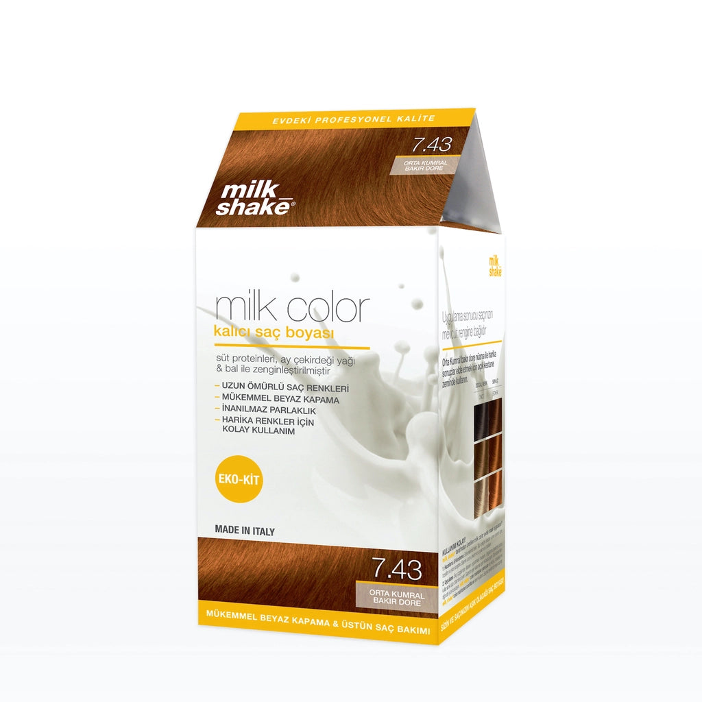 milk_shake Milk Color Eco Permanent Hair Dye Set 7.3 Medium Brown Gold