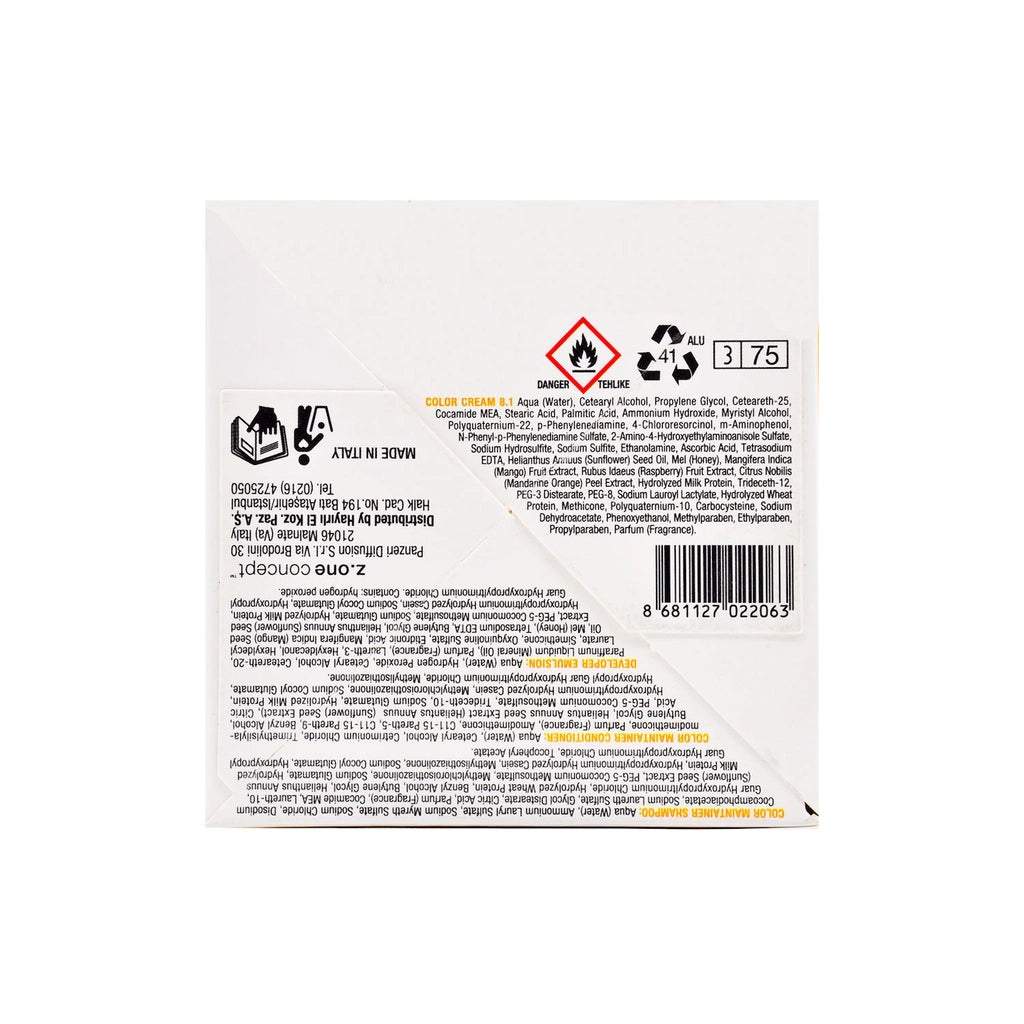 milk_shake Milk Color Eco Permanent Hair Dye Set 8.1 Light Auburn Ashy