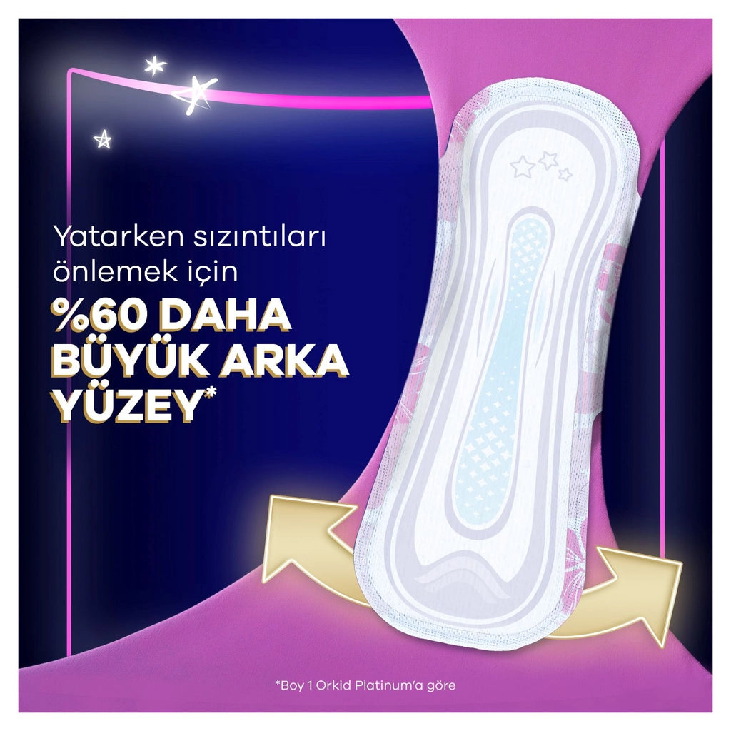 Orkid Platinum Night Extra (Size 4) Hygienic Pads 16 Pieces