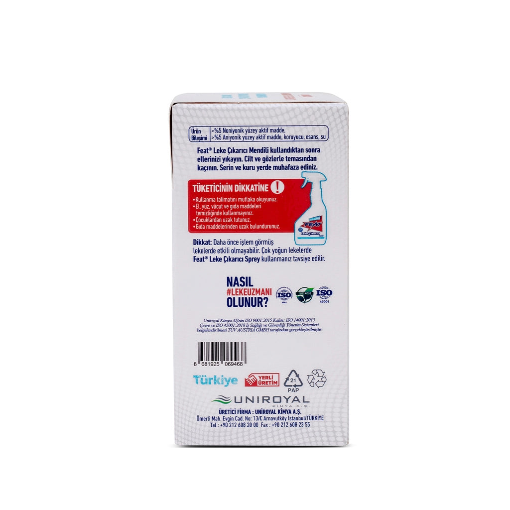 Feat Stain Remover Wipes 8 Pieces