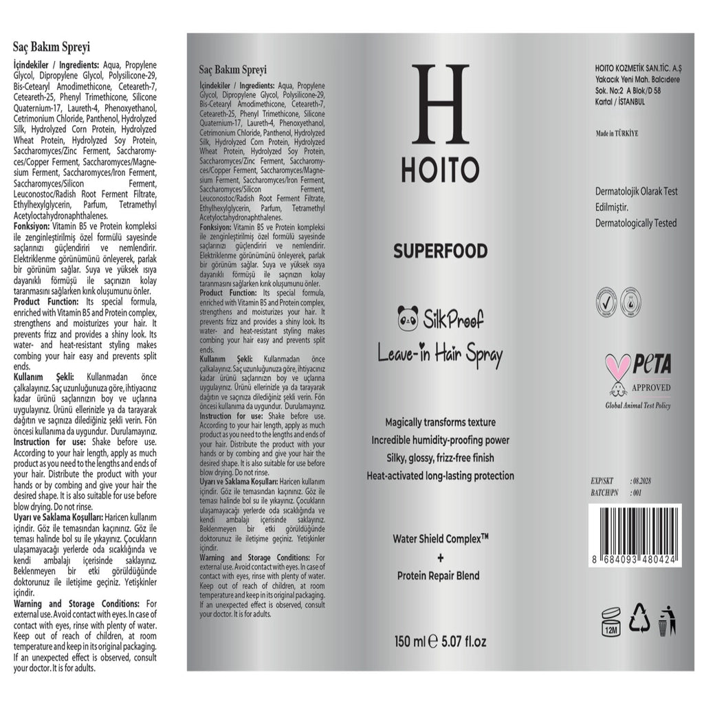 Hoito Silkproof Water and Moisture Resistant Hair Care Spray 150 ml