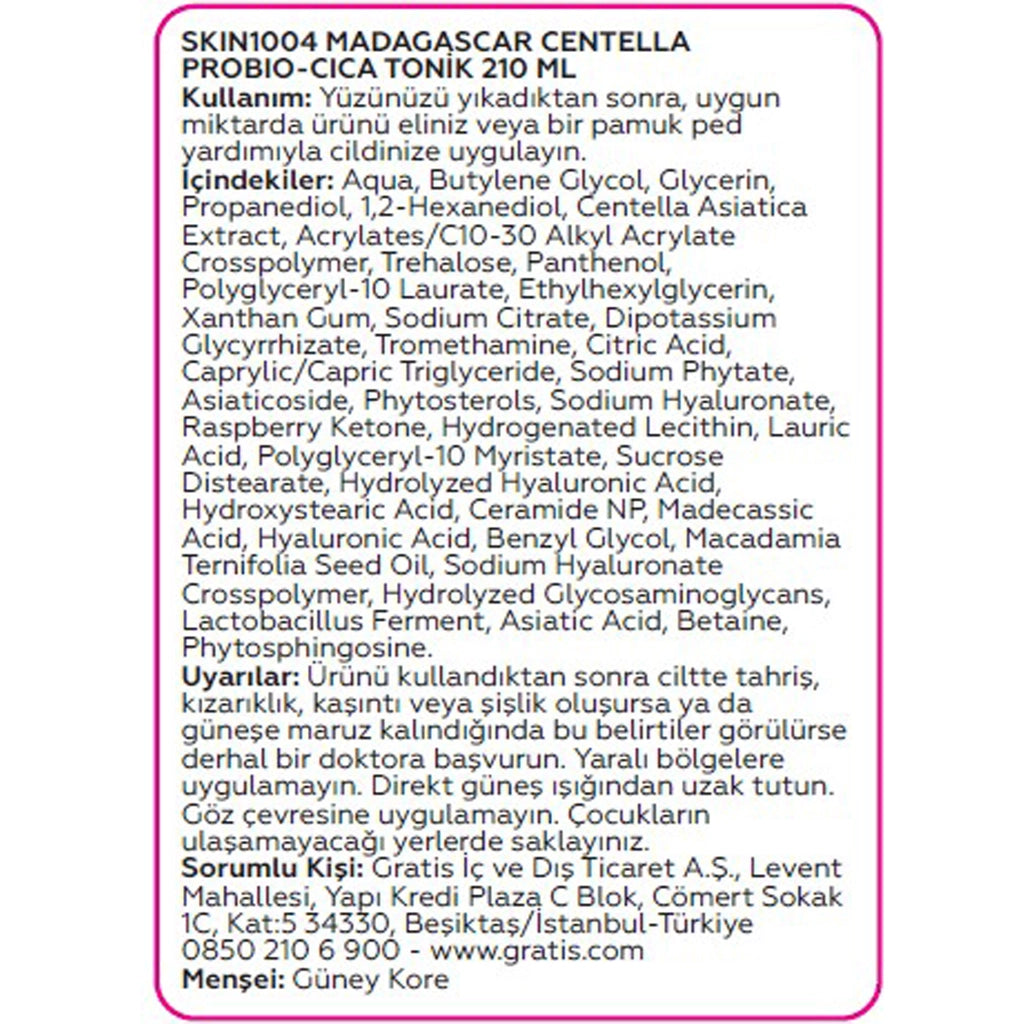 Skin1004 Madagascar Centella Probio-Cica Tonic 210 ml
