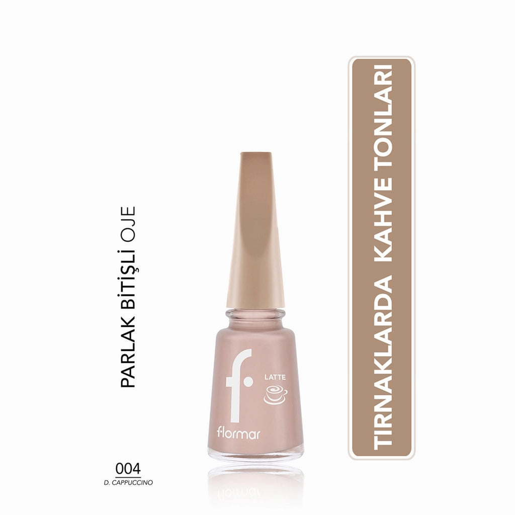 Flormar Intense Color and Shiny Look Brown Tone Nail Polish 001 Vanilla Cream