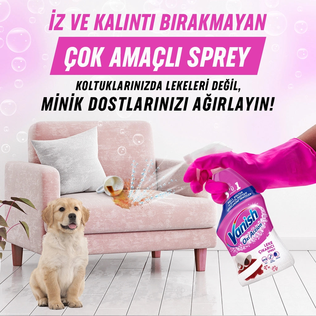 Vanish 3 in 1 Stain Remover Spray for Carpet, Sofa and Pet Stains 500 ml
