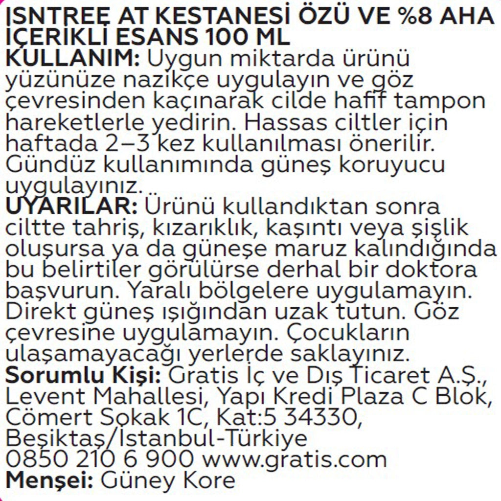 Isntree Essence with Horse Chestnut Extract and 8% AHA Content 100 ml