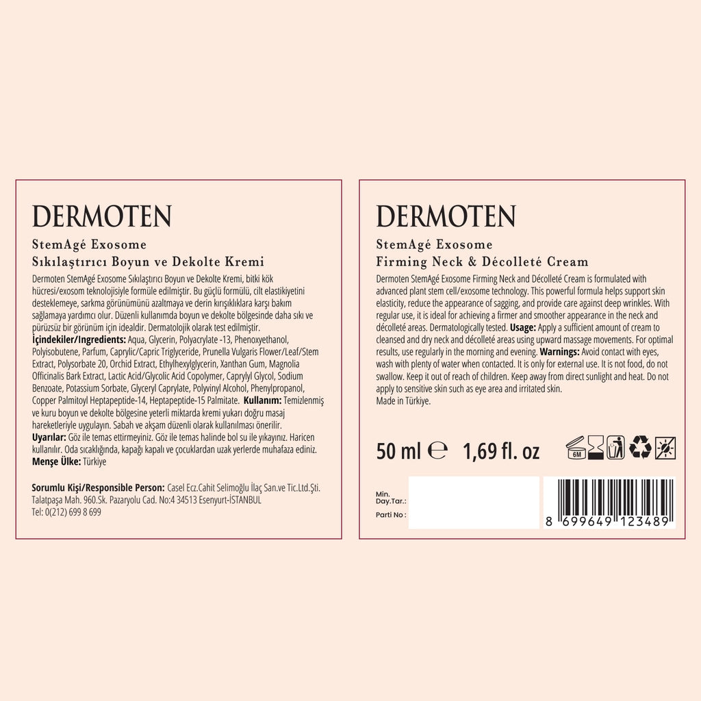 Dermoten StemAge Firming Neck and Decollete Exosome Cream 50 ml
