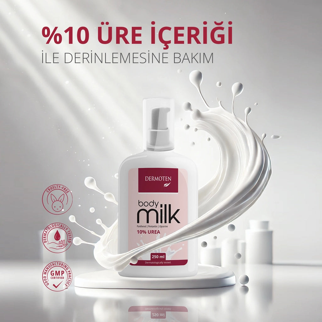 Dermoten Moisturizing Body Care Milk Containing 10% Urea 250 ml