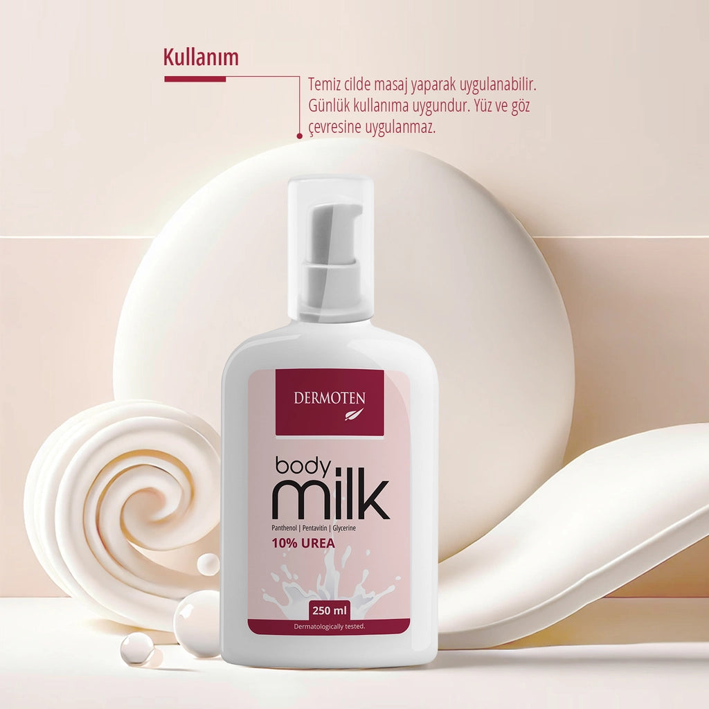 Dermoten Moisturizing Body Care Milk Containing 10% Urea 250 ml