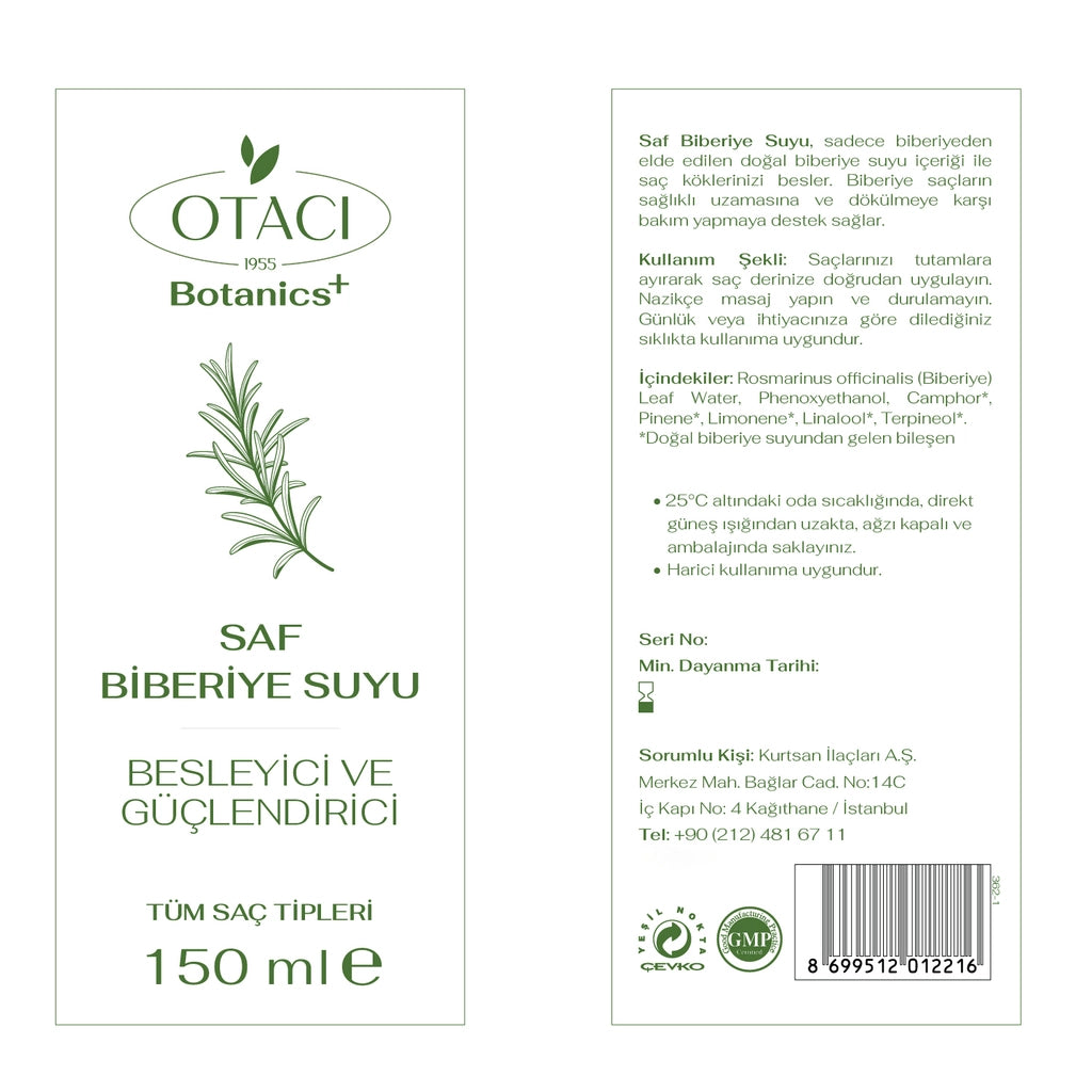 Otacı Botanics Pure Rosemary Water Tonic 150 ml