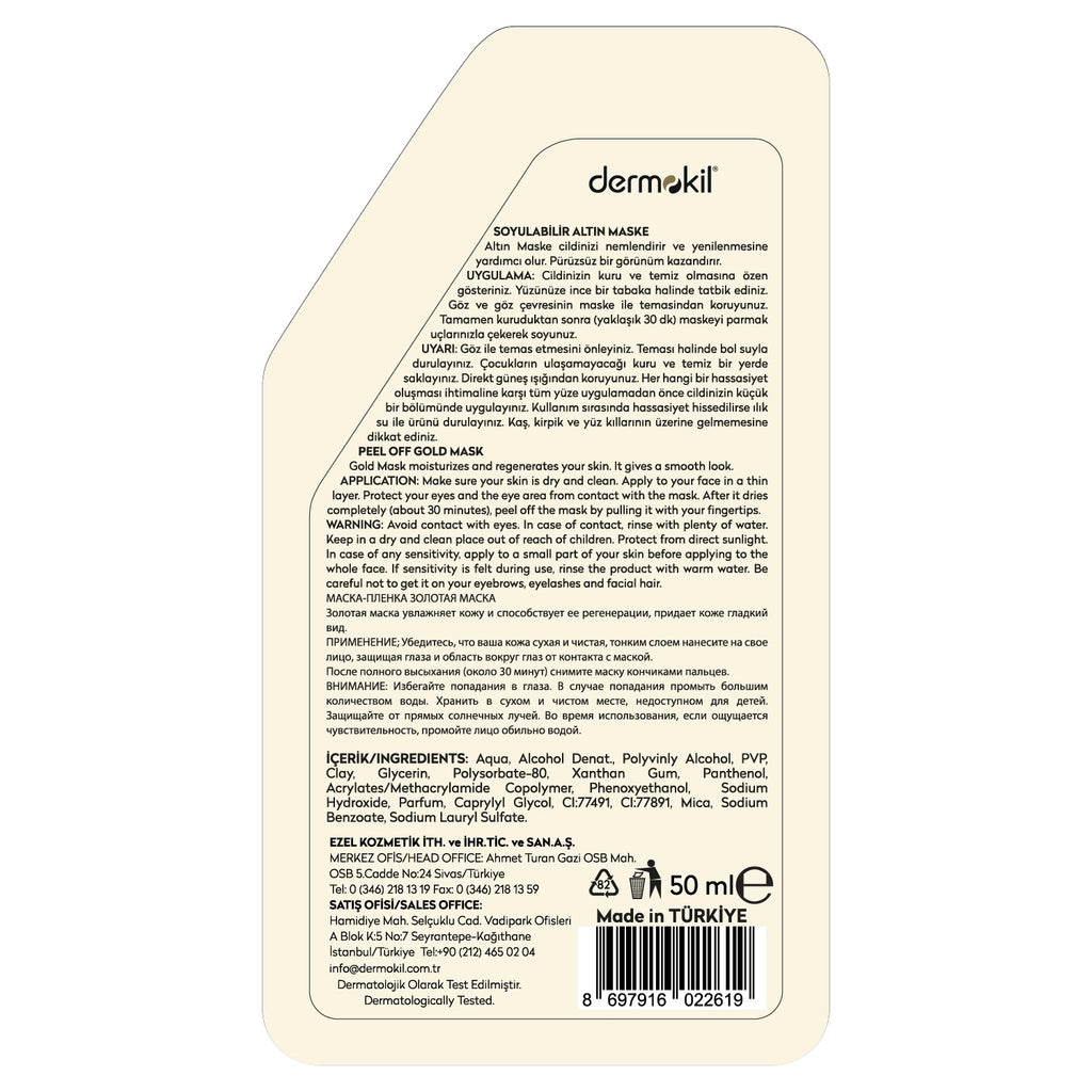 Dermokil Peel-Off Gold Clay Mask 50 ml