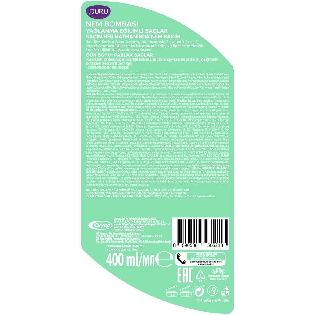 Duru Moisture Bomb Purifying and Volumizing Shampoo 400 ml