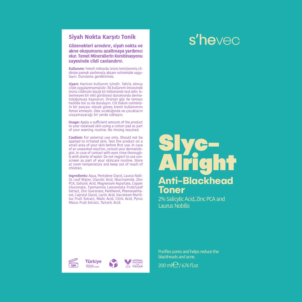 She Vec Slyc-Alright Anti-Acne and Blackhead Pore Firming Tonic 200 ml