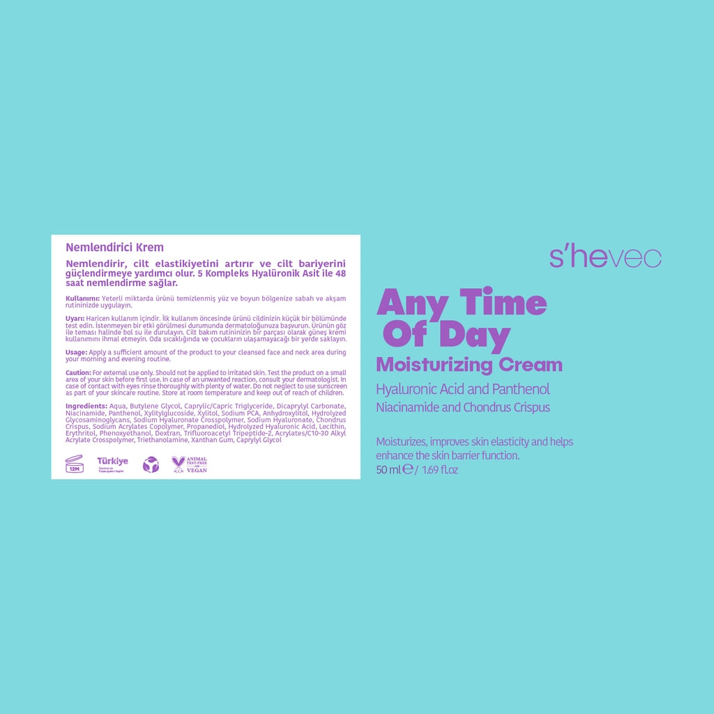 She Vec Any Time Of Day 48 Hours Effective Water Based Moisturizing Face Cream 50 ml