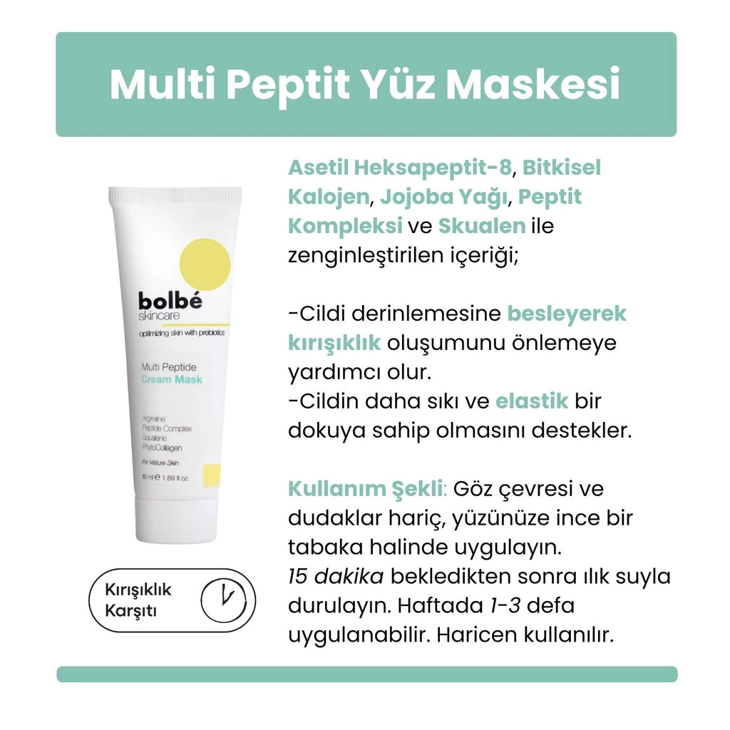 Bolbe Plumping, Repairing and Elasticity Increasing Multi Peptide Complex Cream Face Mask 50