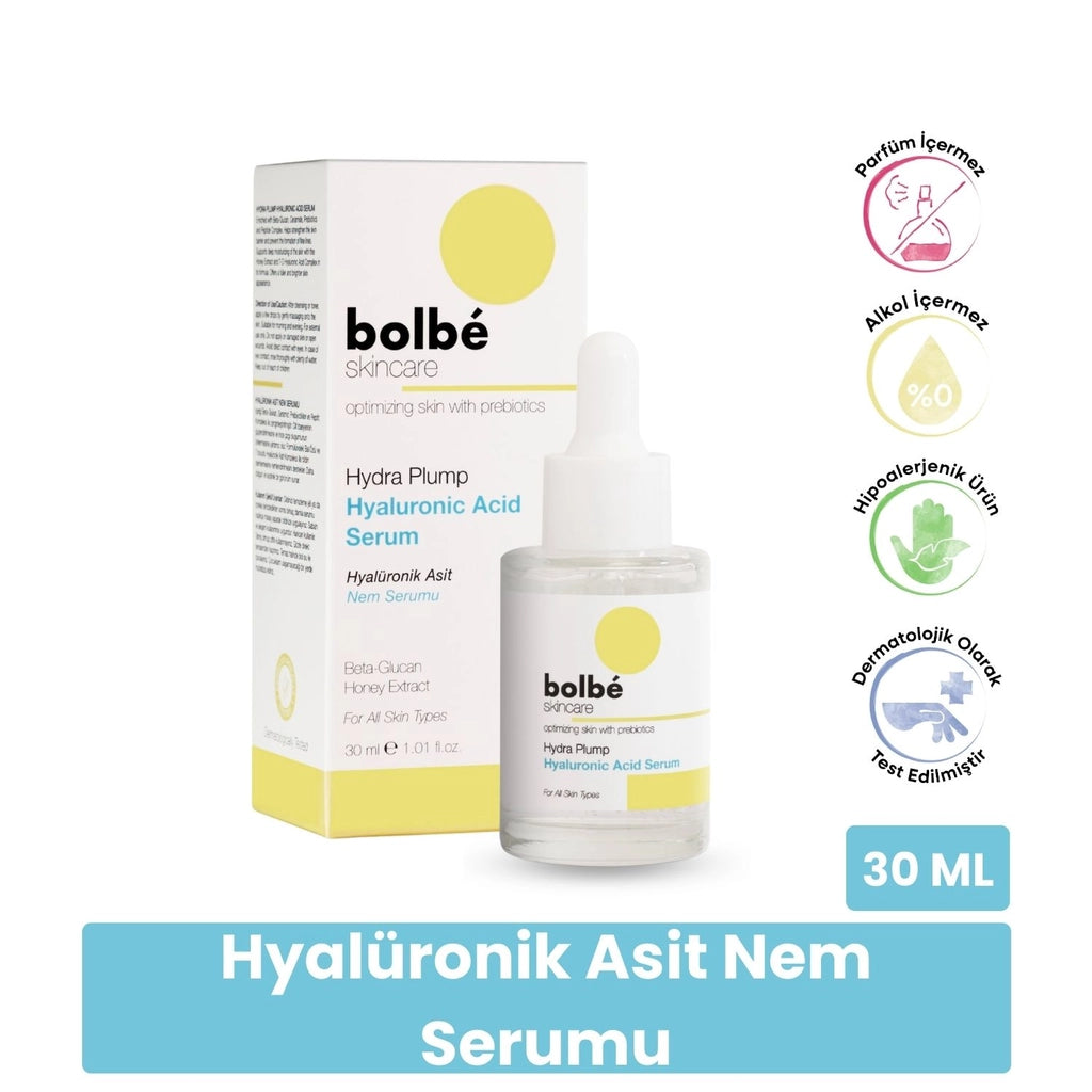 Bolbe Intensive Moisturizing, Plumping, Anti-Wrinkle Hyaluronic Acid Face Serum with Peptide 30