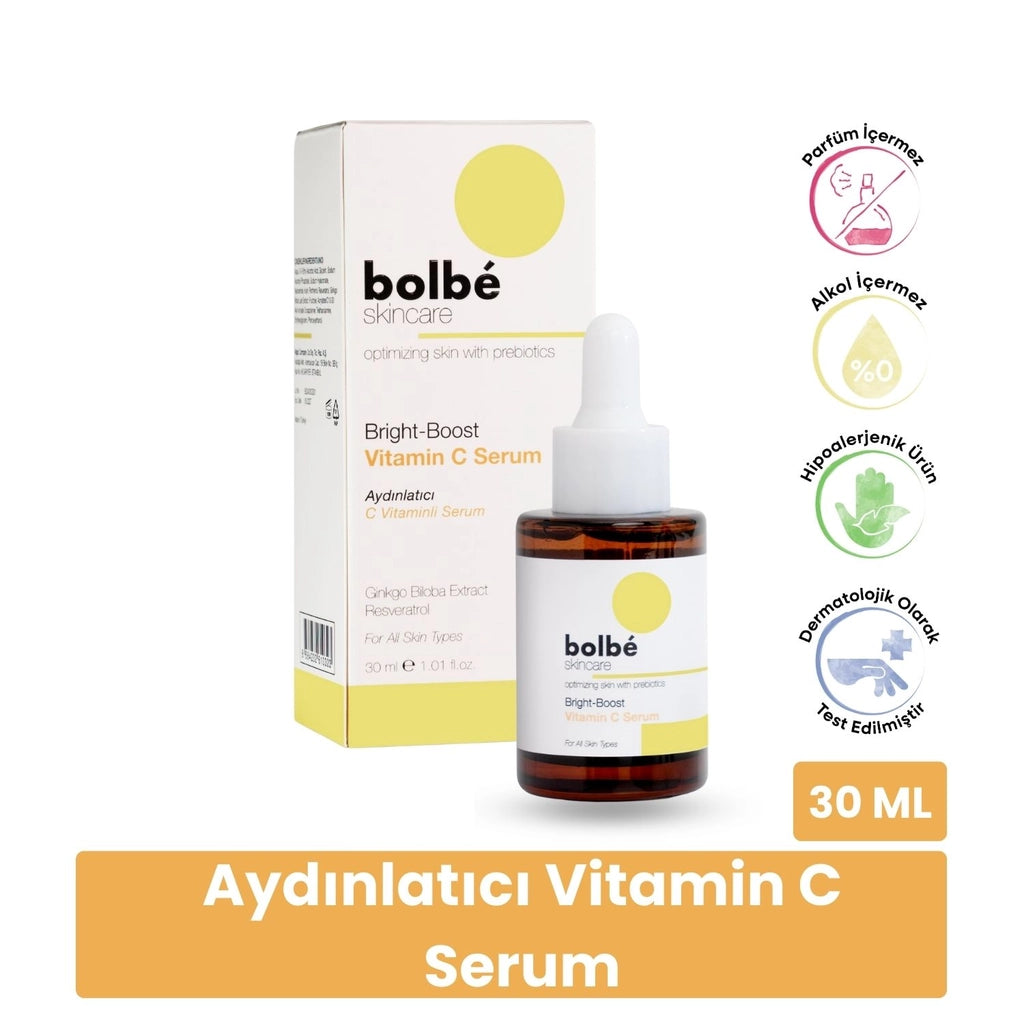 Bolbe Brightening, Skin Tone Equalizing, Blemish and Anti-Wrinkle 6% Vitamin C Face Serum 30 ml