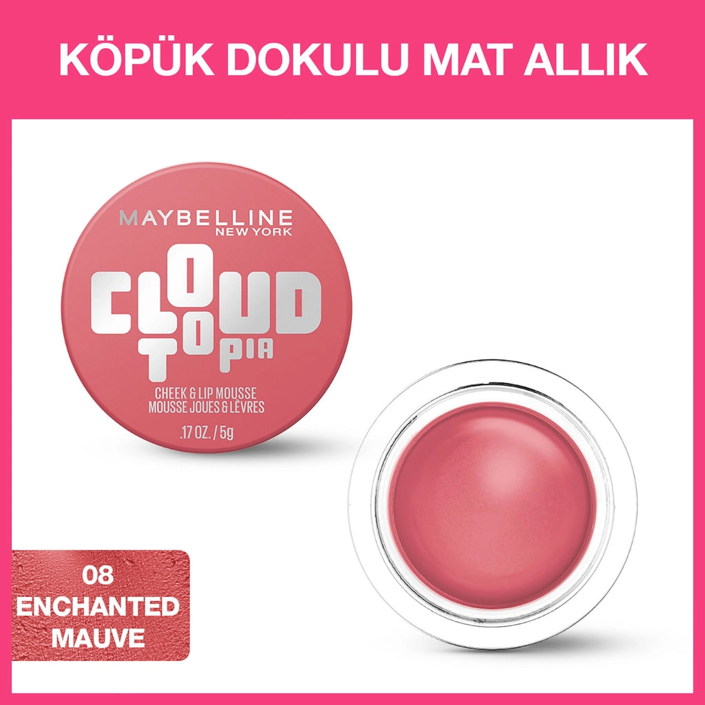 Maybelline New York Cloudtopia Foam Textured Matte Blush 08 Enchanted Mauve