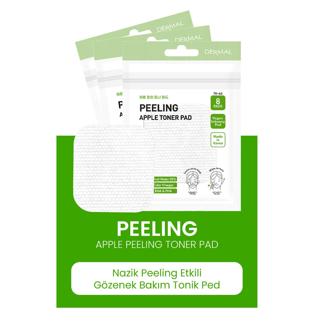 Dermal Exfoliating Apple Toner Pad Facial Pore Care Tonic Pad 8 Pcs