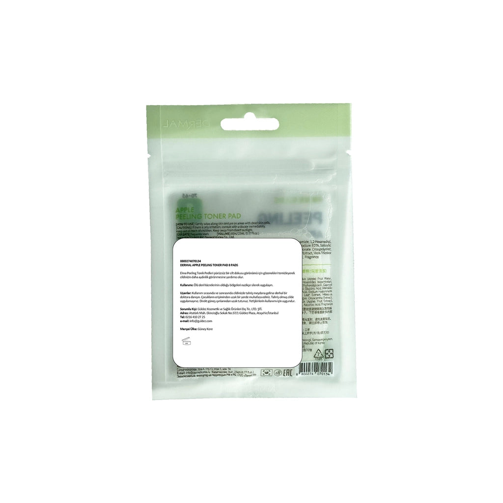 Dermal Exfoliating Apple Toner Pad Facial Pore Care Tonic Pad 8 Pcs