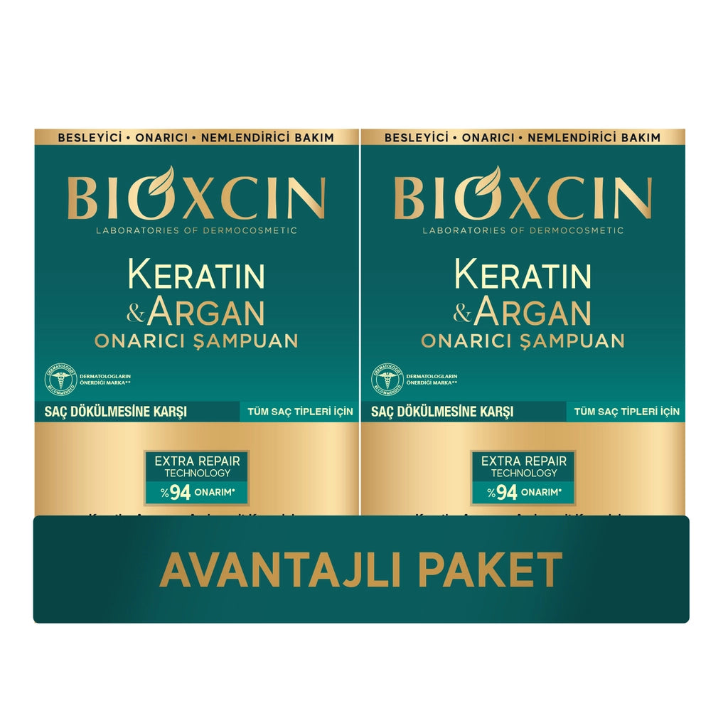 Bioxcin Keratin & Argan Repair Shampoo 300 ml x 2