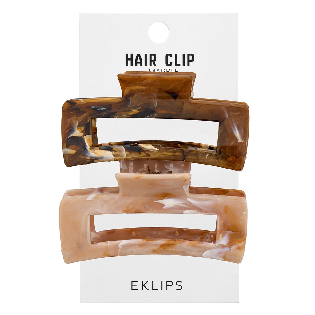 Eklips 2 Pack Marble Rectangular Buckle Brown Cream