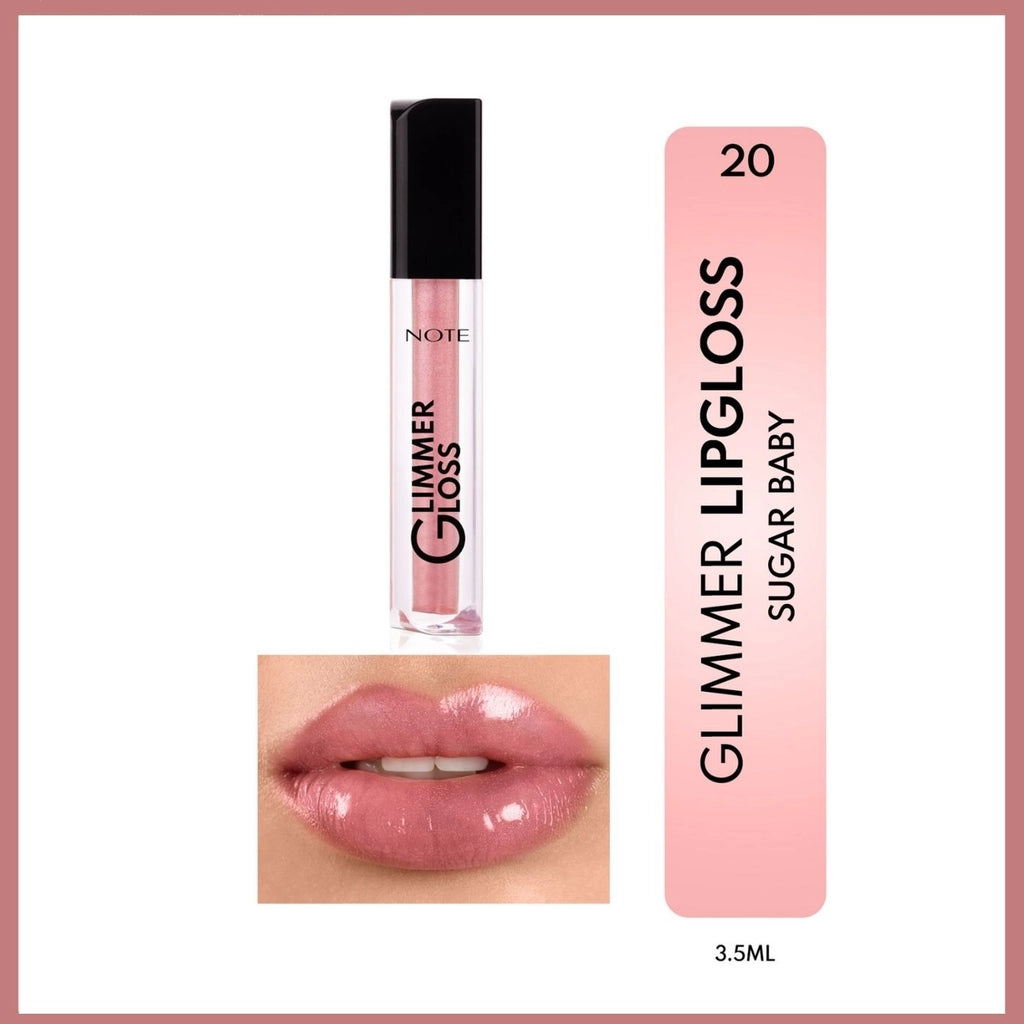 Note Glimmer Gloss Shimmering Moisturizing Lip Gloss 40 Rosy Wood