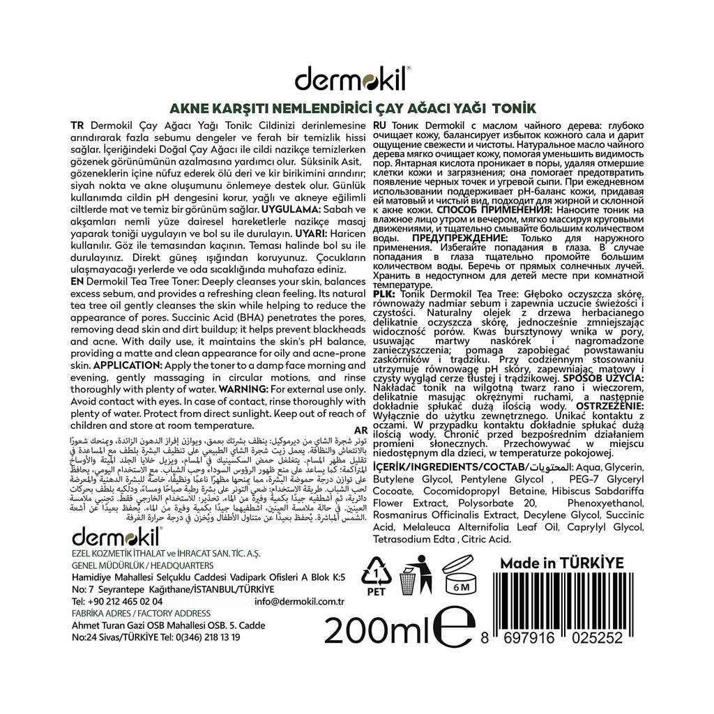 Dermokil Anti-Acne Tea Tree Oil Tonic 200 ml
