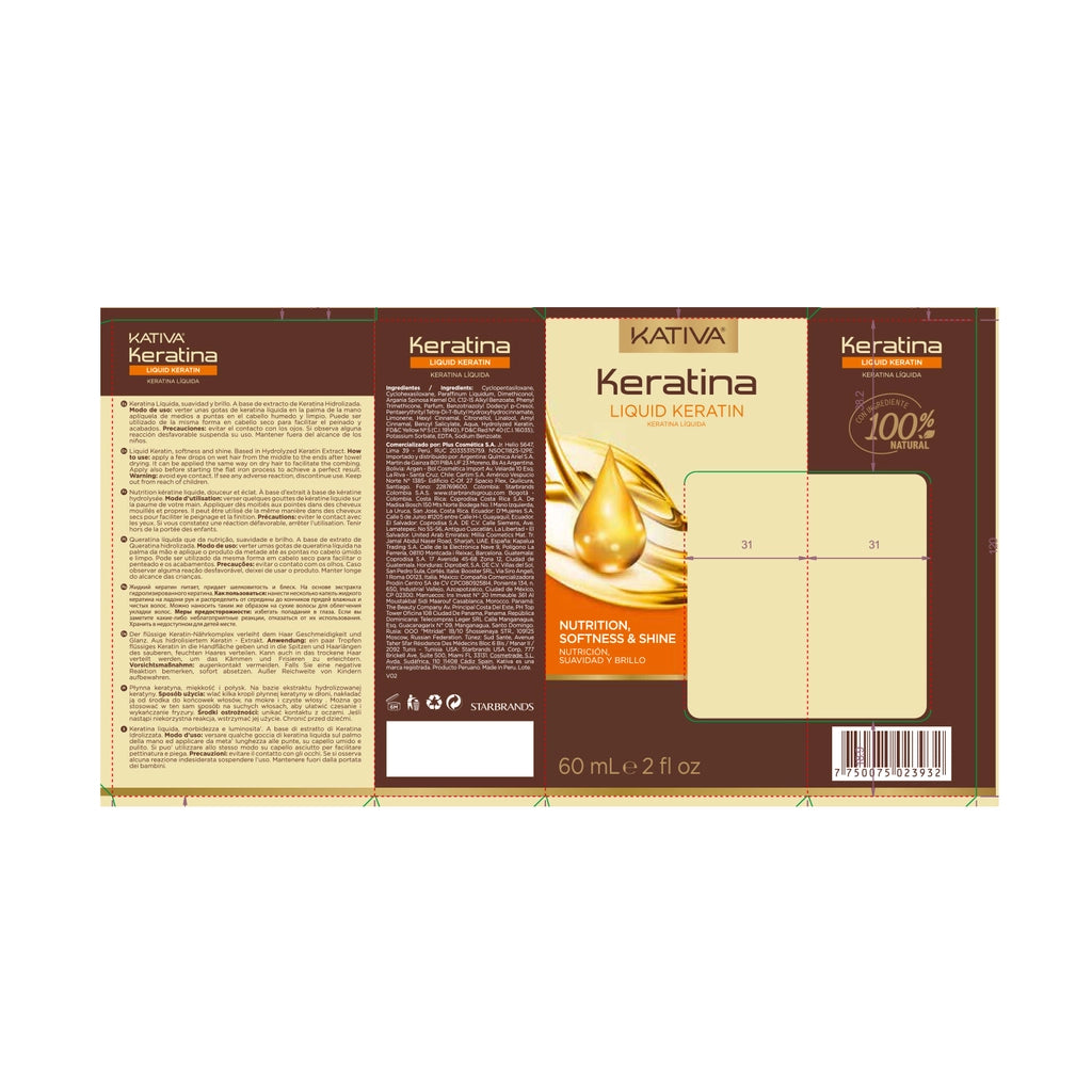 Kativa Strengthening Herbal Keratin Oil 60 ml