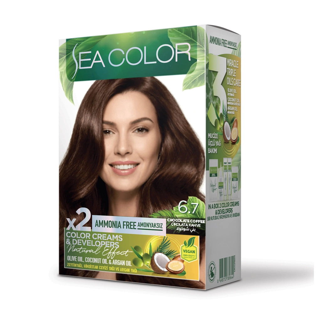 Sea Color Ammonia-Free Hair Dye 7.0 Auburn