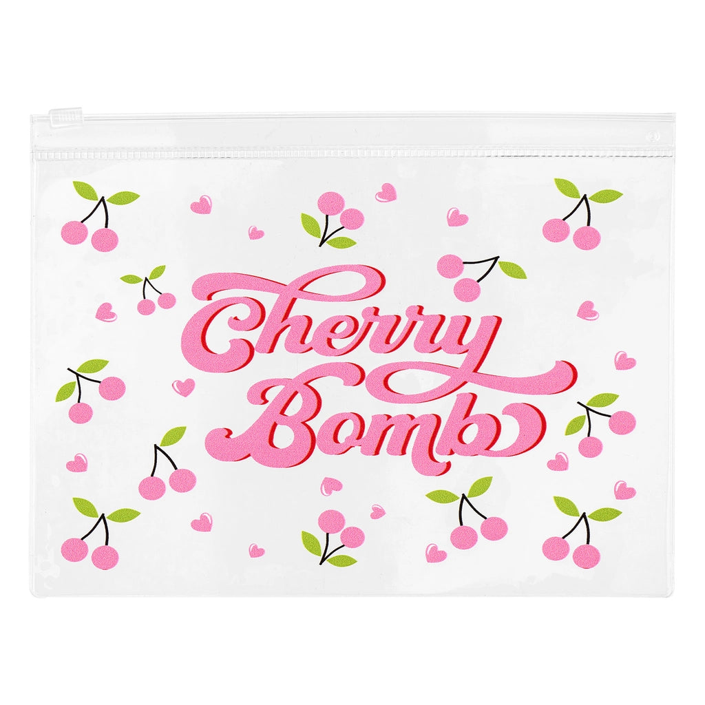 Eklips Cherry Printed Transparent Clutch Bag