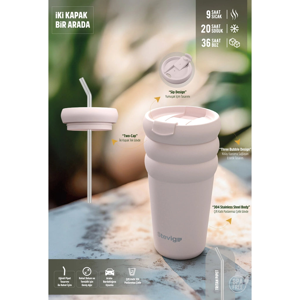 Stevig Bubble Steel Thermos 600 ml ST-244 Crushed Rock