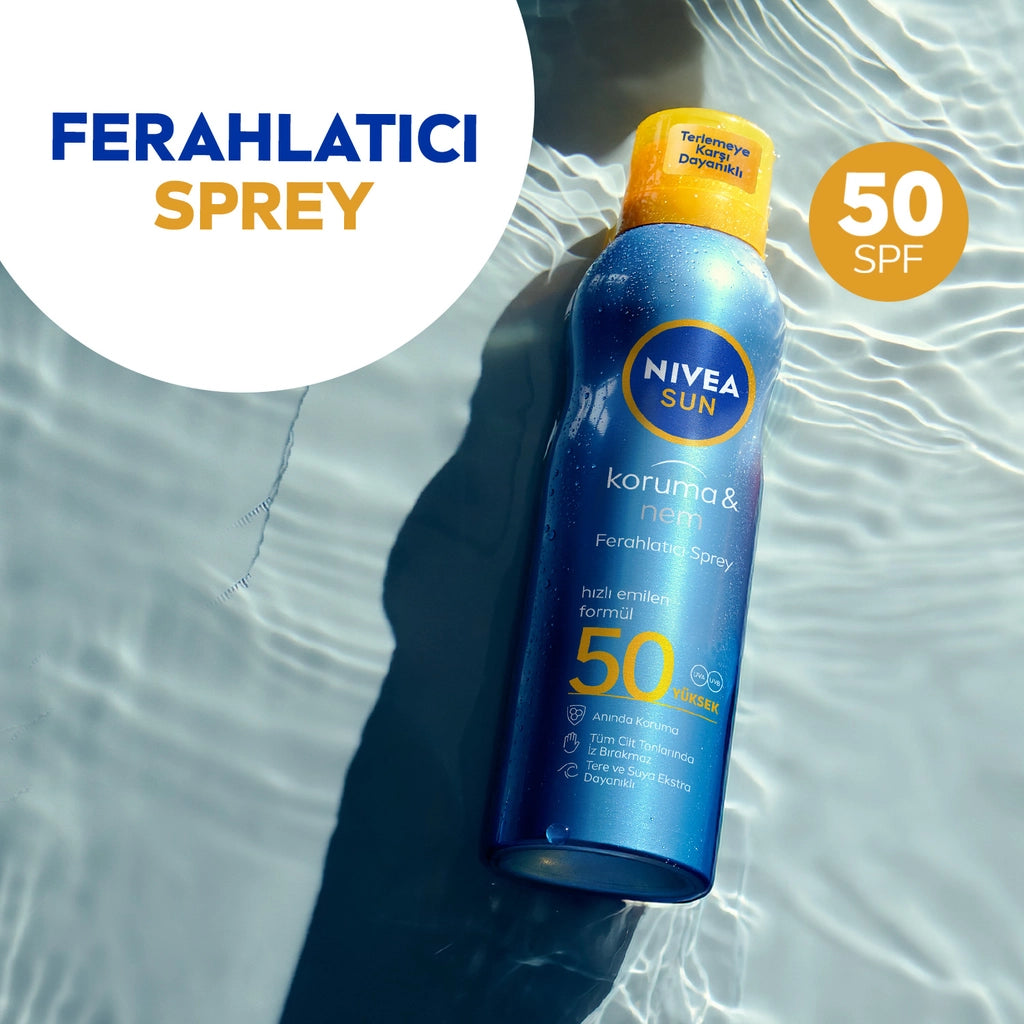 Nivea Sun SPF50 Sunscreen and Refreshing Body Spray 200 ml