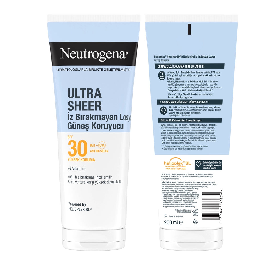 Neutrogena Ultra Sheer Non-Scarring 30SPF Sunscreen Lotion 200 ml
