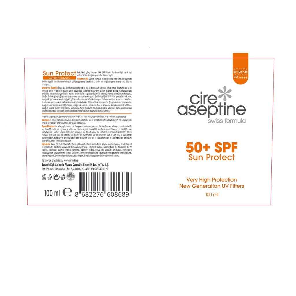 Cire Aseptine 50+SPF Sunscreen Cream 100 ml