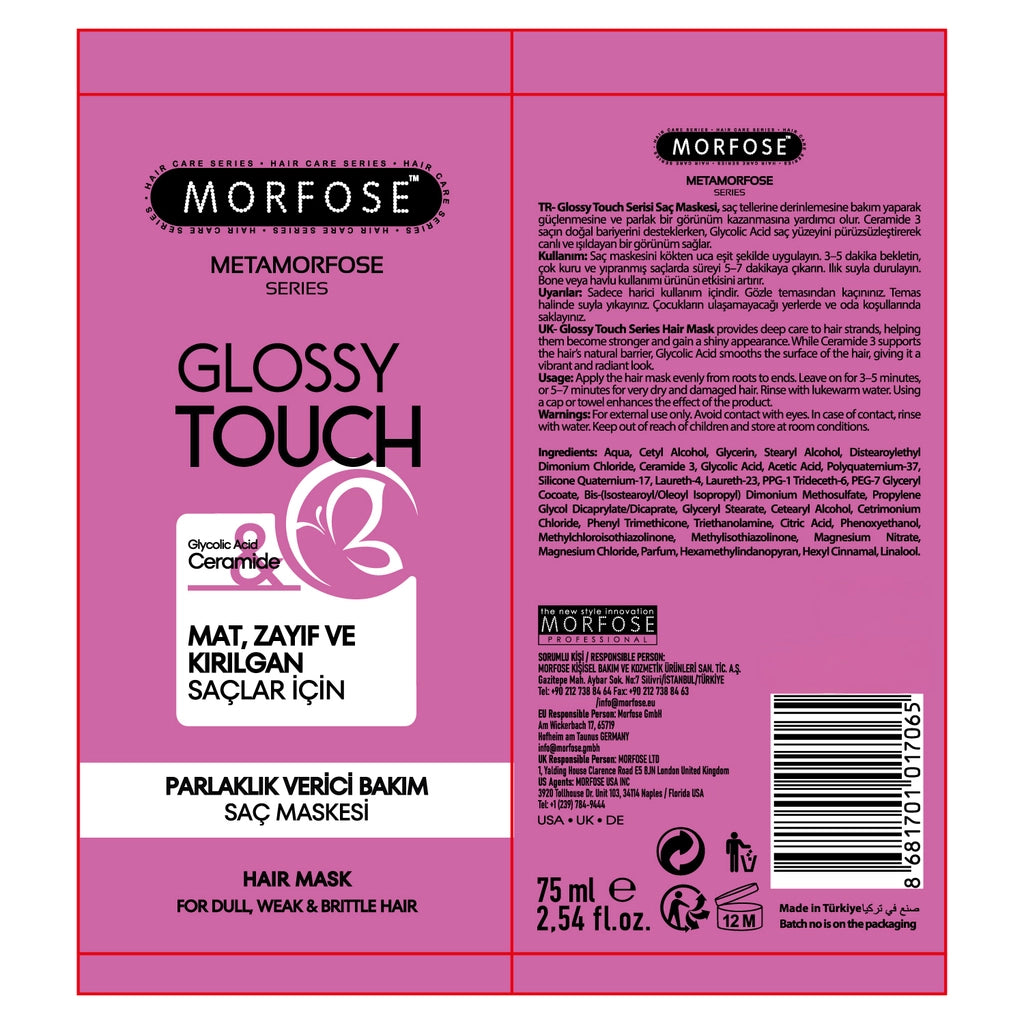 Morfose Metamorphose Glossy Touch Shining Care Hair Mask 75 ml