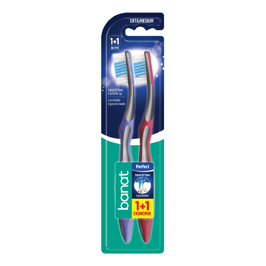 Banat Perfect Toothbrush 1+1 (Medium)